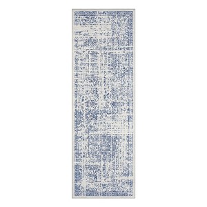Washable Vintage Distressed Floral Print Area Rugs for Bedroom Living Room, Soft Non Slip Low Pile Carpet - 1 of 4