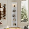 White 83.4" Vertical Bookcase with LED Light and Drawers, 3-Piece Modern Bookshelf Suite with Corner Shelves for Living Room-3irtyhousy - 3 of 4