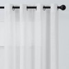 Chanasya 2pk Light Filtering Textured Grommet Semi Sheer Solid Window Curtain Panels - Set of 2 - 2 of 4
