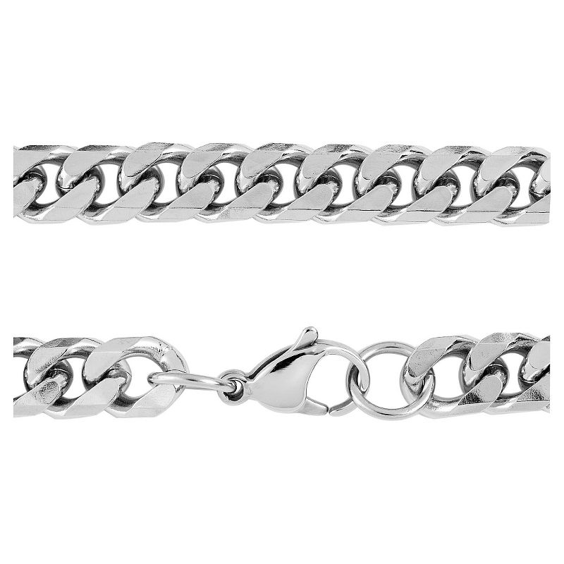 Men's West Coast Jewelry Stainless Steel Beveled Cuban Link Chain (6.4mm), 2 of 4