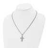 Black Bow Jewelry Stainless Steel & Gray Carbon Fiber Small Cross Necklace, 20 Inch - 3 of 4