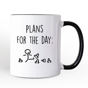 Plans for the Day Personalized Mug, Funny Minimalist Sarcastic Gift with Custom Name White 12oz - 1 of 4