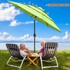 Yescom 10 ft 3 Tier Patio Umbrella with Crank Handle Push to Tilt Garden Home Green - 3 of 4