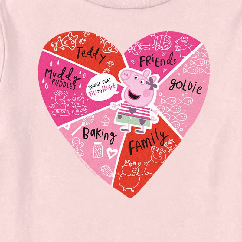 Toddler's Peppa Pig Things That Fill My Heart Doodles T-Shirt, 2 of 4