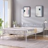 VECELO Metal Platform Bed Frame Simple Mattress Foundation with Vintage Headboard & Footboard - 2 of 4