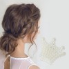 Unique Bargains Women Fashion Pearl Mini Hair Clip Pearl Oval Hairdo Clips 6 Pcs - 2 of 4