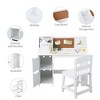 Study Desk and Chair Set with Bookshelf, Bulletin Board, and Cabinets for Kids Ages 3-8, White - 2 of 4