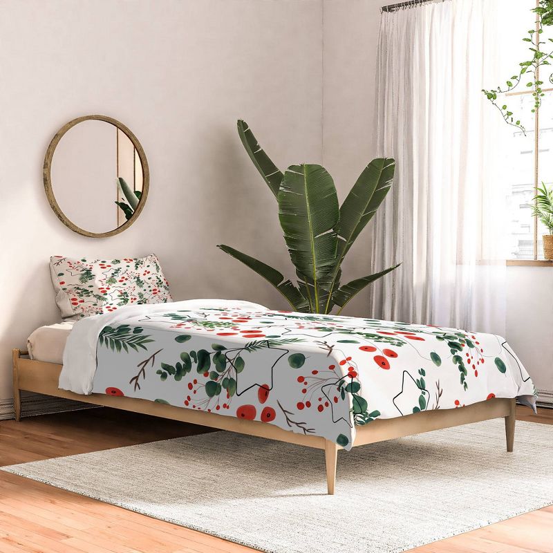 Marta Barragan Camarasa Christmas Botany 003 Cotton Comforter & Sham Set - Deny Designs, 3 of 5