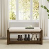 Lyngins Transitional Design Storage Bench with Removable Cushion, Entryway Bench with Lower Shelf Shoe Rack, Accent Foot Stool for Living Room Bedroom - 2 of 4