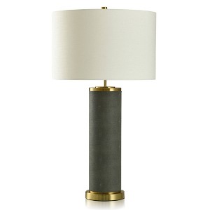 Dann Foley Lifestyle Table Lamp Graphite Shagreen Polished Brass Accent - StyleCraft: Elegant Office & Living Room Decor - 1 of 3