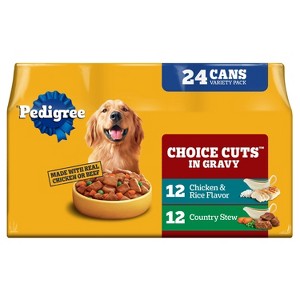 Pedigree Choice Cuts in Gravy, Chicken and Beef Flavor Variety Pack Wet Dog Food - 13.2oz/24ct - 1 of 4