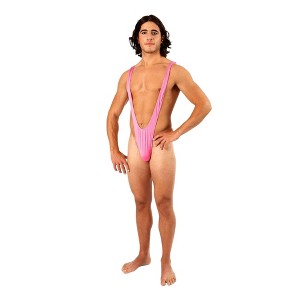 Orion Costumes Borat Mankini Thong Swimsuit (luminous Pink) Costume Accessory - 1 of 4