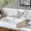 Cobbe Brushed Nickel 2-Hole Wide Waterfall Spout Bathroom Faucet Single Handle - 3 of 4