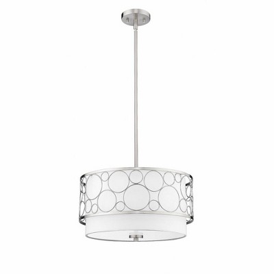 Kendall 17" Brushed Nickel LED Drum Pendant Light