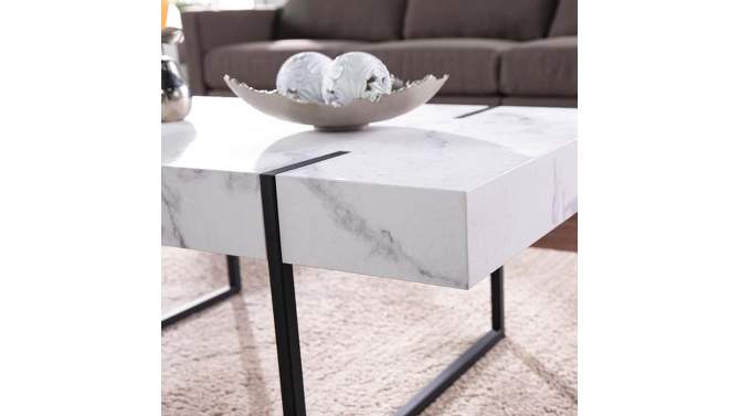 Wennan Modern Faux Marble Cocktail Table Black/White - Aiden Lane, 2 of 11, play video