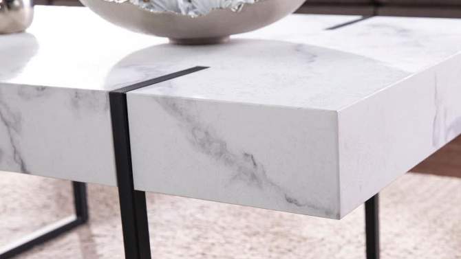 Wennan Modern Faux Marble Cocktail Table Black/White - Aiden Lane, 2 of 11, play video
