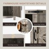 AOXUN End Table with Charging Station, Farmhouse Nightstand with Barn Door, Sofa Side Table with Storage Space,Grey - 4 of 4