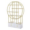 Modern Round Bookcase Bookshelf with Storage Drawers,70.8" Metal Frame 4-Tier Open Display Shelf Book Shelves for Living Room Home Office - 2 of 4