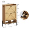 Shoe Cabinet w/ 2 Flip-Up Drawers Entryway Shoe Storage Cabinet - 2 of 4