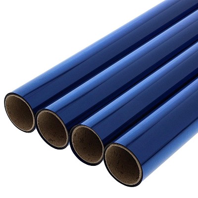 4-Pack Blue Cellophane Wrapping Roll for Gift Baskets and Crafts, 17 inches X 10 Feet Each