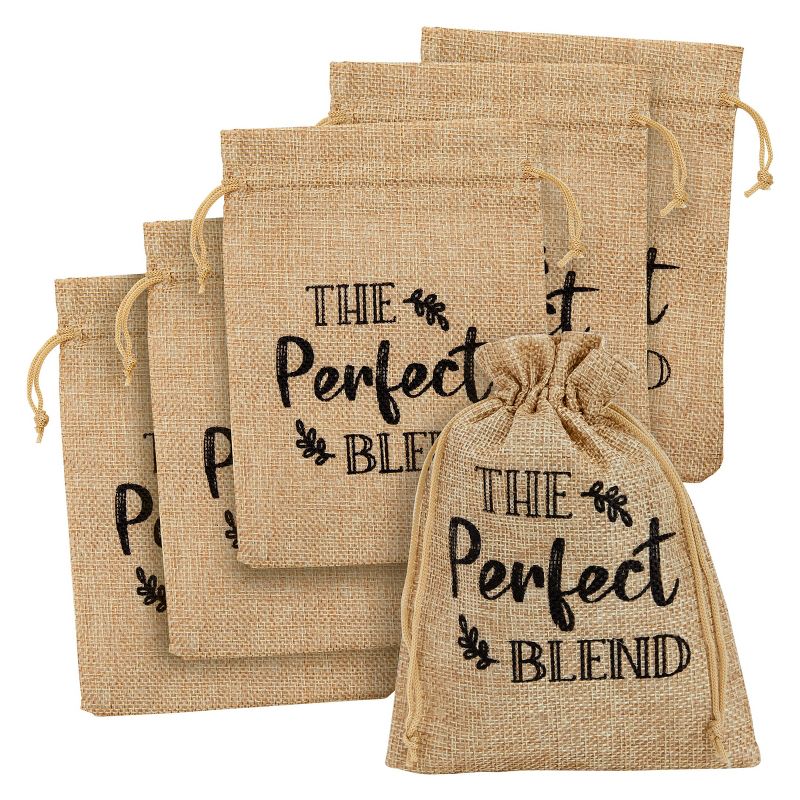 Sparkle and Bash 30 Pack Small Burlap Gift Bags with Drawstring for Wedding Party Favors, Jewelry, The Perfect Blend, 5 x 7 In, 1 of 8