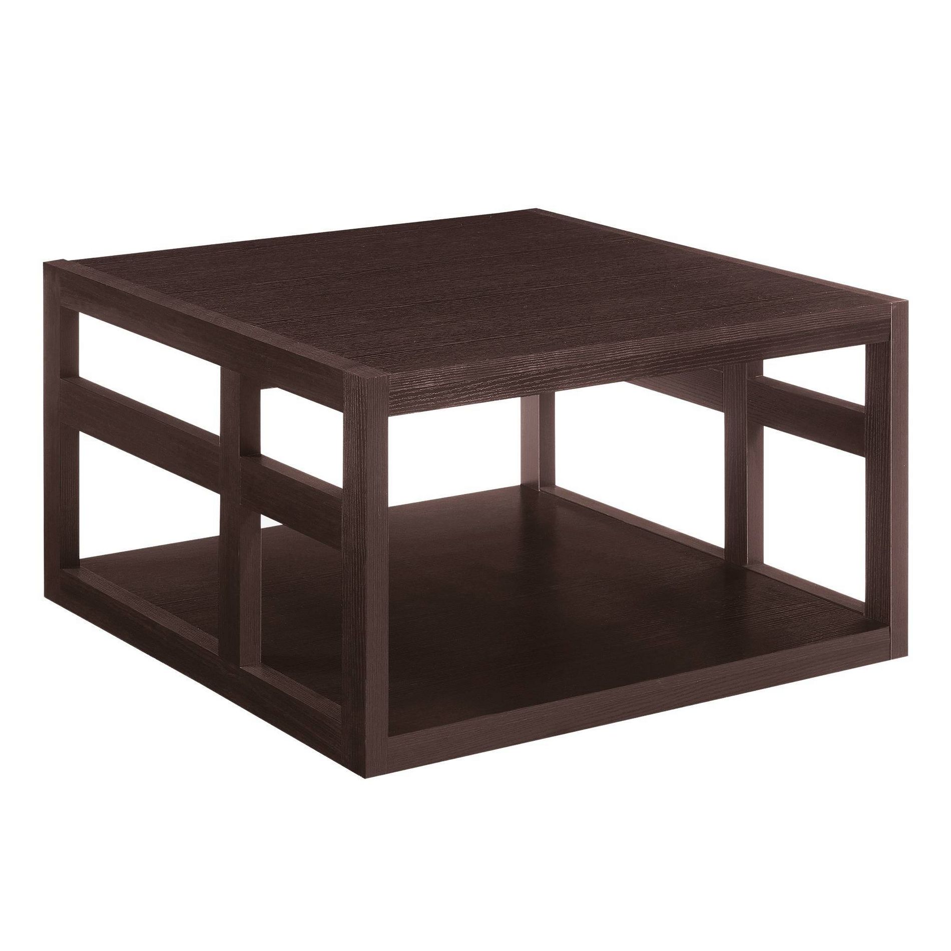 Breighton Home Monterey Square Coffee Table with Shelf in Espresso