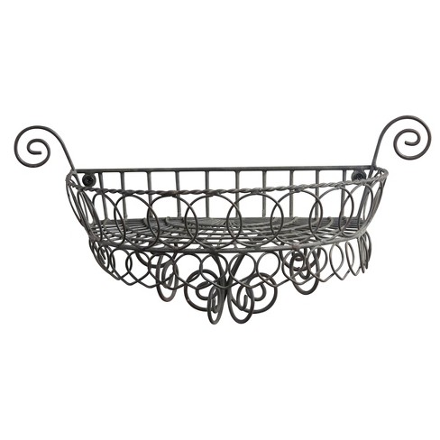 Black Metal Wire Bathroom Floating Shelves, Decorative Wall Shadow