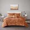 Sapphtopaz 3-Piece Blush Crushed Velvet Comforter Set, Diamond Quilted Twin/Twin XL Quilt Set with Shams & Decorative Pillow -Brown - 2 of 4