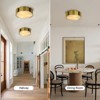 CityFurn 3-Light Modern Gold Round Flush Mount Ceiling Lights with Alabaster Shade - 3 of 4