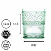 Godinger Silver Set of 4 Claro Double Old Fashion Glasses Green: Crystal Drinkware, 12 oz Capacity, Dishwasher-Safe - 3 of 3