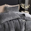 Hachikiko Soft Plush Luxurious Velvet Quilt Set with Pillow Shams, Modern Quilted Bedding for Bedroom & Guest Room Decor - 3 of 4