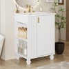 Lyngins 24"Classic Retro Freestanding Bathroom Vanity with Sink & Solid Pine Wood Frame, Multifunctional Bathroom Storage Cabinet with Soft-Close Door - 2 of 4