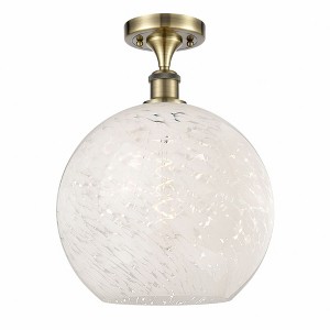 White Mouchette - 1 Light Semi-Flush Mount In Modern Style-14.75 Inches Tall and 12 Inches Wide - 1 of 1