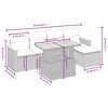 vidaXL Garden Sofa Set Grey PE Rattan 6-Piece Set UV-Resistant Materials - 3 of 4