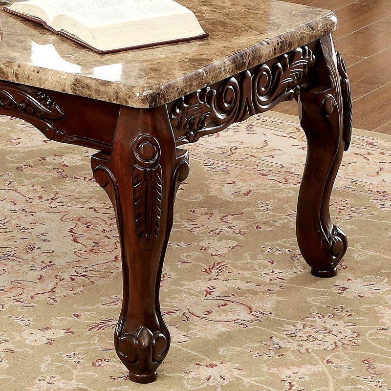 3pc Grante Faux Marble Accent Table Set Dark Oak/Ivory - HOMES: Inside + Out, 3 of 4
