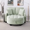 2-Seater Corduroy Chaise Lounge Sofa, Modern Lounge Sofa with Storage Footrest  and Pillows, Recliner Sofa for Living Room or Bedroom - Koiai - 2 of 4