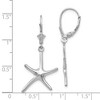 Black Bow Jewelry Polished Pencil Starfish Lever Back Earrings in 14k White Gold - 4 of 4