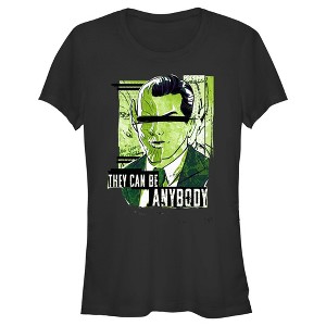 Juniors Womens Marvel: Secret Invasion They Can be Anybody Two Faces Poster T-Shirt - 1 of 4