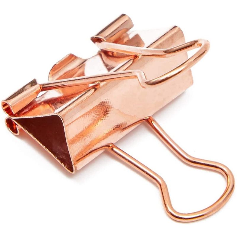 Bright Creations 150 Pack 3 Sizes Rose Gold Binder Clips Paper Clips Clamps File Clips Assorted Size for Office School Supplies, 5 of 6