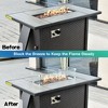 XIZZI Adjustable Flame Metal Fire Pit Table with Gray Tile Top, Lava Rock & Dust Cover, Two Sizes Fire Table for Cozy Outdoor or Indoor Heating - 3 of 4