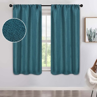 Modern Farmhouse Textured Room Darkening Semi-Blackout Curtains, Set of 2 by Blue Nile Mills