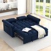 Loveseat Flannel Adjustable Sofa Bed with Pull-Out Bed and Solid Wood Frame - 3 of 4