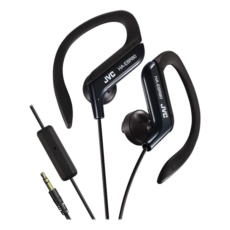 JVC® Sport In-Ear Ear Clip Sport Headphones with Microphone and Remote, HA-EBR80, 1 of 6
