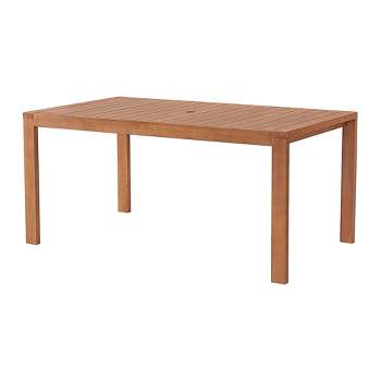 Weston Eucalyptus Wood Rectangular Outdoor Dining Table - Natural - Alaterre Furniture