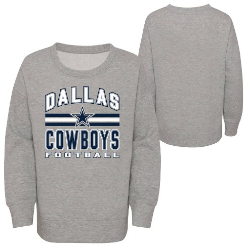 NFL Dallas Cowboys Girls' Long Sleeve Crew Neck Fleece Sweatshirt - XS