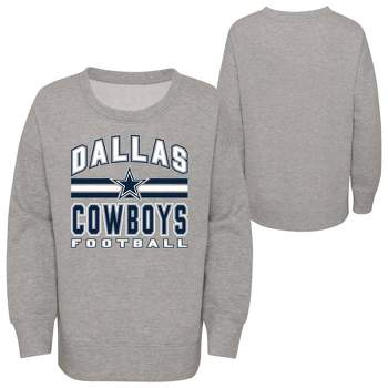 NFL Dallas Cowboys Girls' Long Sleeve Crew Neck Fleece Sweatshirt