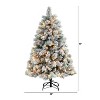 5ft. Flocked Pine Artificial Christmas Tree with 200 Clear Lights & 347 Branches – Snow-Kissed Holiday X-Mas Glow - 2 of 4