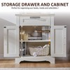Farmhouse Bookshelf with Storage Cabinet, 72" Tall Bookcase with Drawer and Barn Door for Office Library, Living Room - 4 of 4