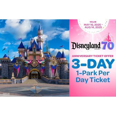 Disneyland 3-Day 1-Park Per Day Anniversary Ticket Offer Age 3+ $360