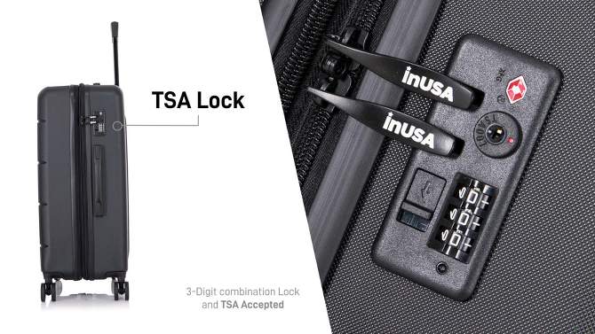 InUSA Elysian Lightweight Hardside Medium Checked Spinner Suitcase, 2 of 22, play video